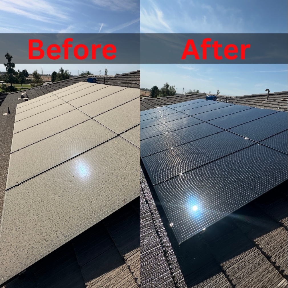 Dirty to clean solar panels Northwest Bakersfield
